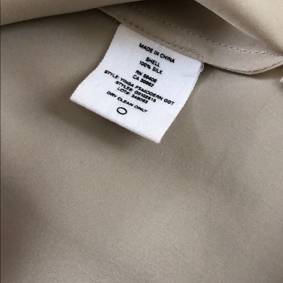 Theory tan silk tunic size small - Picture 5 of 7